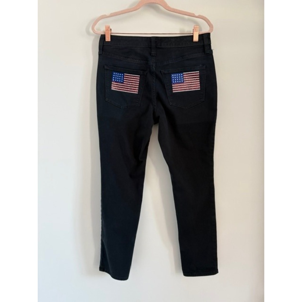 Universal Thread High Rise Skinny Jeans Custom Flag Spangle Pocket Black Sz 6 S